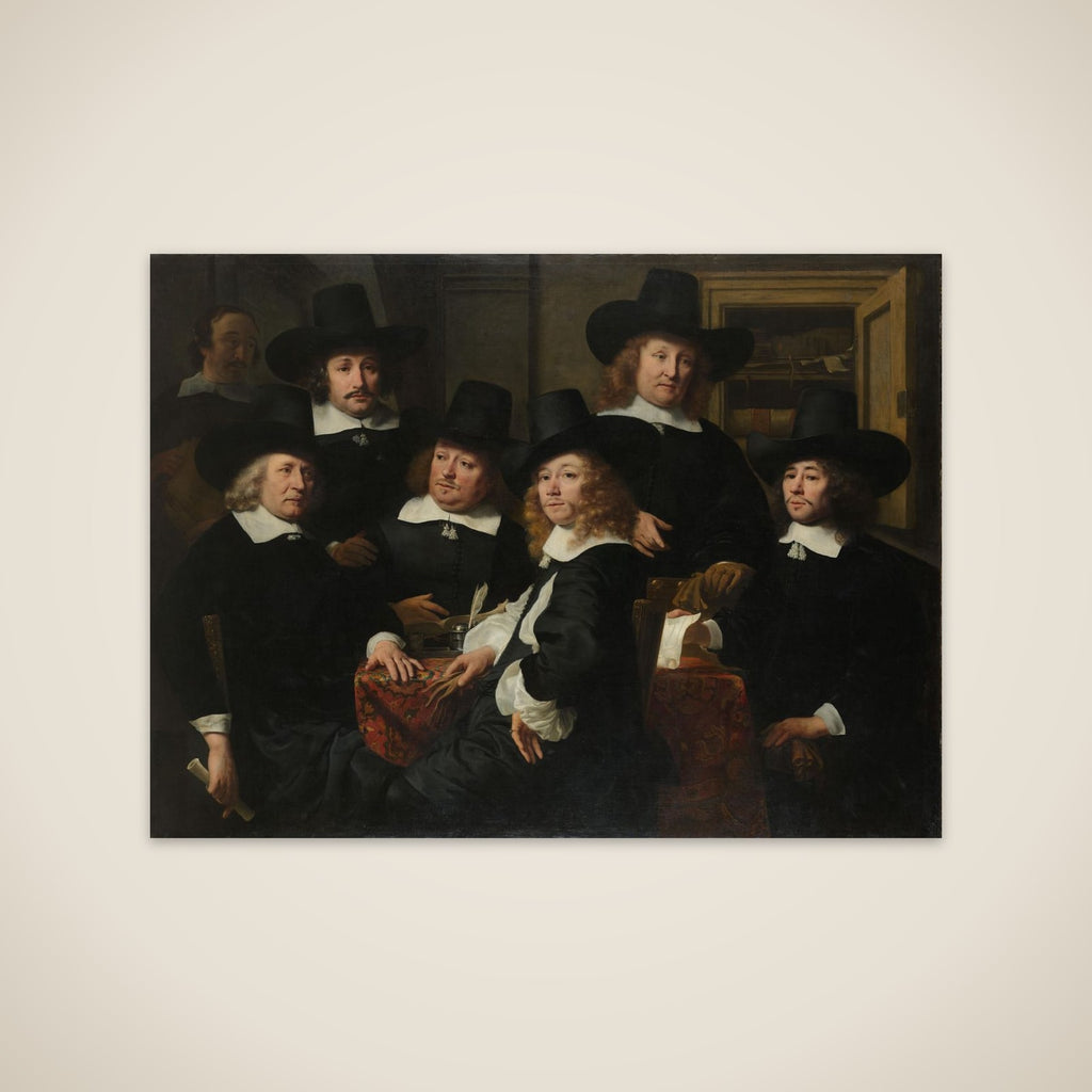 Six Regents and the Beadle of the Nieuwezijds Institute for the Outdoor Relief of the Poor, Amsterdam, 1657 unframed print