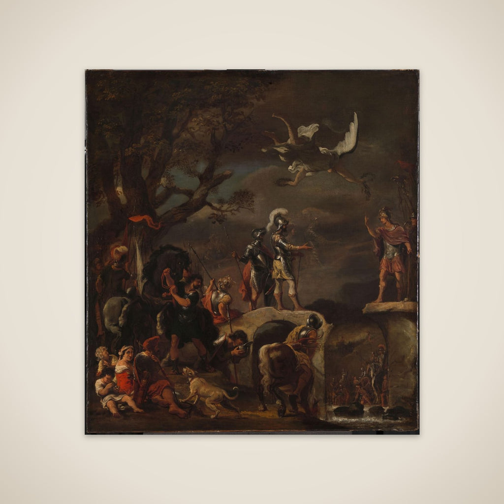 The Peace Negotiations between Claudius Civilis and Quintus Petillius Cerealis on the Demolished Bridge. unframed print