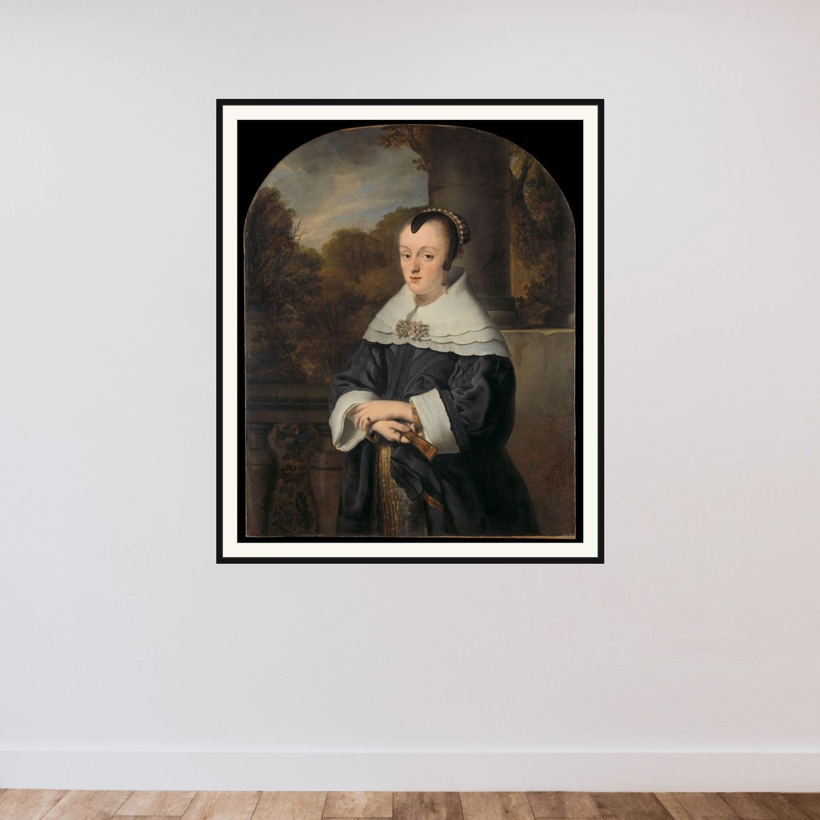 Maria Rey (1630/31-1703). Wife of Roelof Meulenaer framed — shown to scale