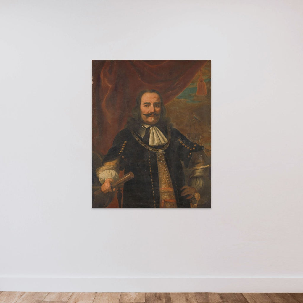 Michiel Adriaenszoon de Ruyter (1607-1676), Lieutenant Admiral unframed — shown to scale