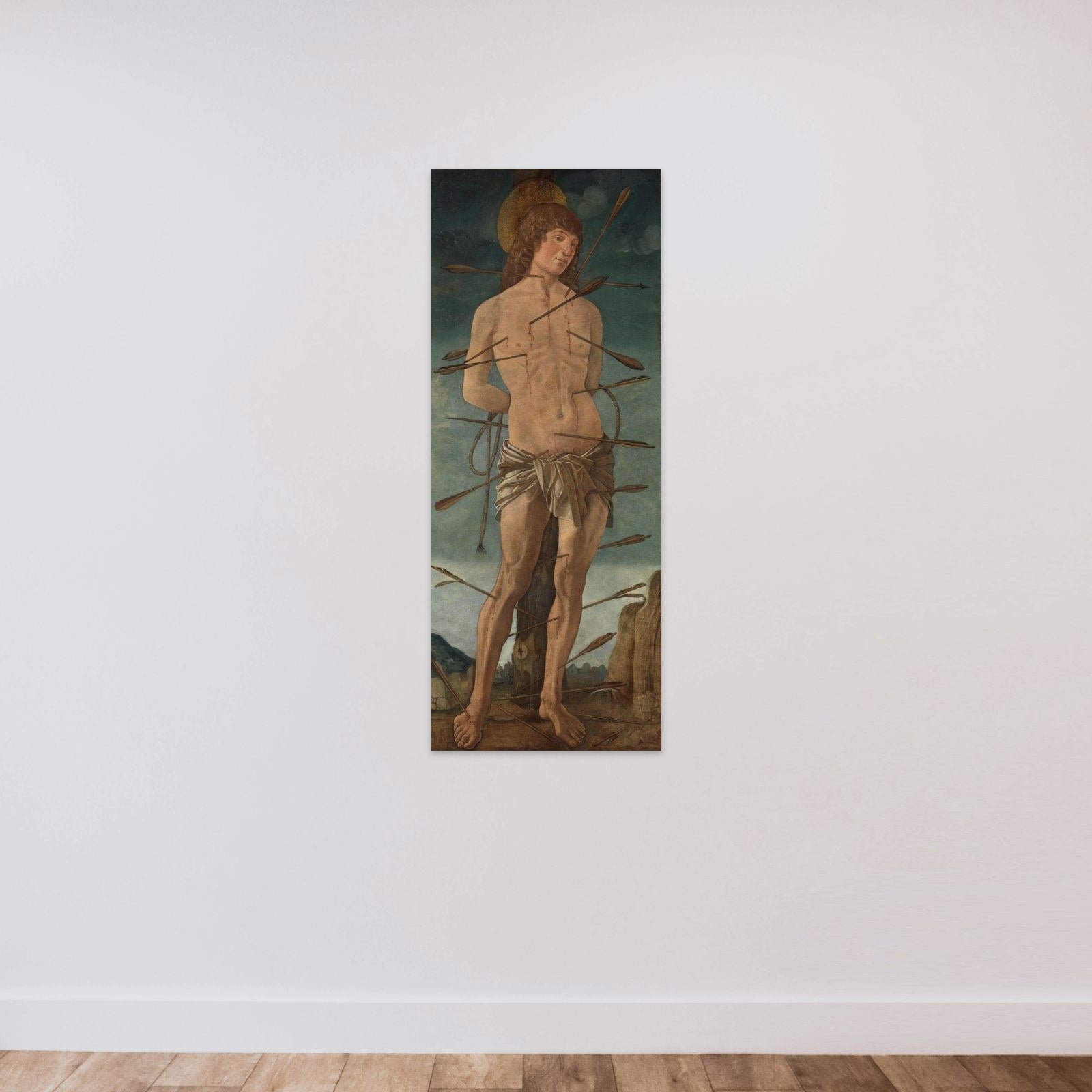 St Sebastian unframed — shown to scale
