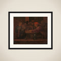 Men Playing Cards in a Tavern framed