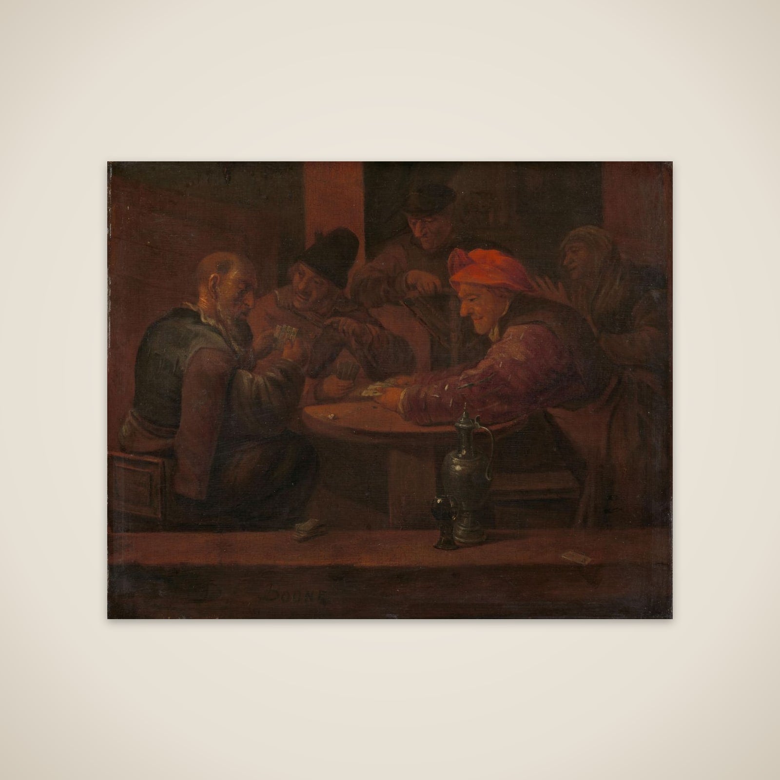 Men Playing Cards in a Tavern unframed print