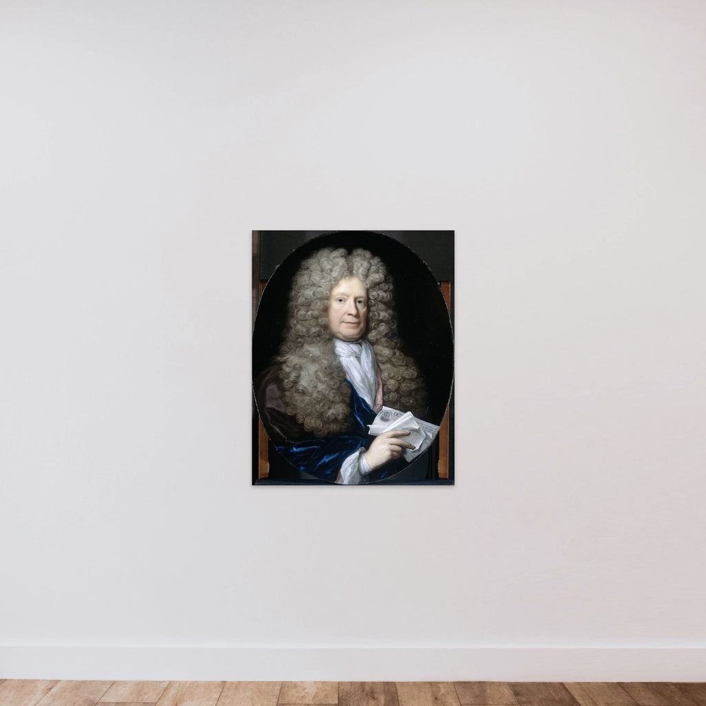 Portrait of Pieter van de Poel (1654-1710) unframed — shown to scale