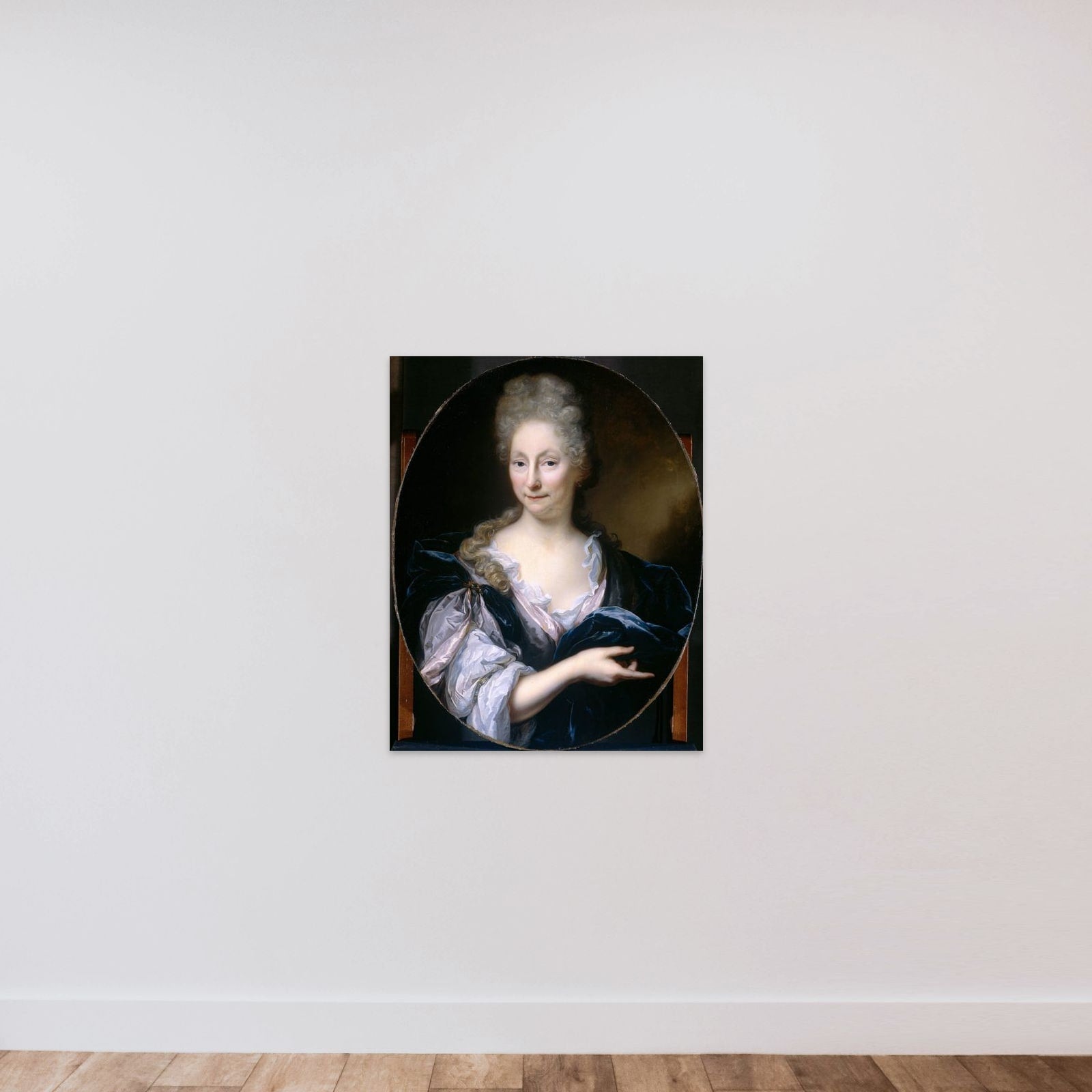 Portrait of Margaretha van de Eeckhout (1639-1701), Wife of Pieter van de Poel unframed — shown to scale