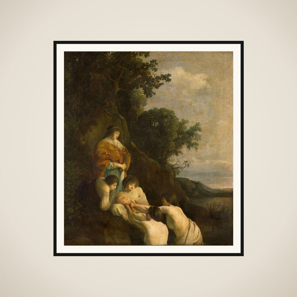 Pharaoh's Daughter Discovers Moses in the Rush Basket framed