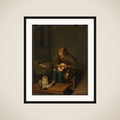 Boy Fleaing a Dog framed