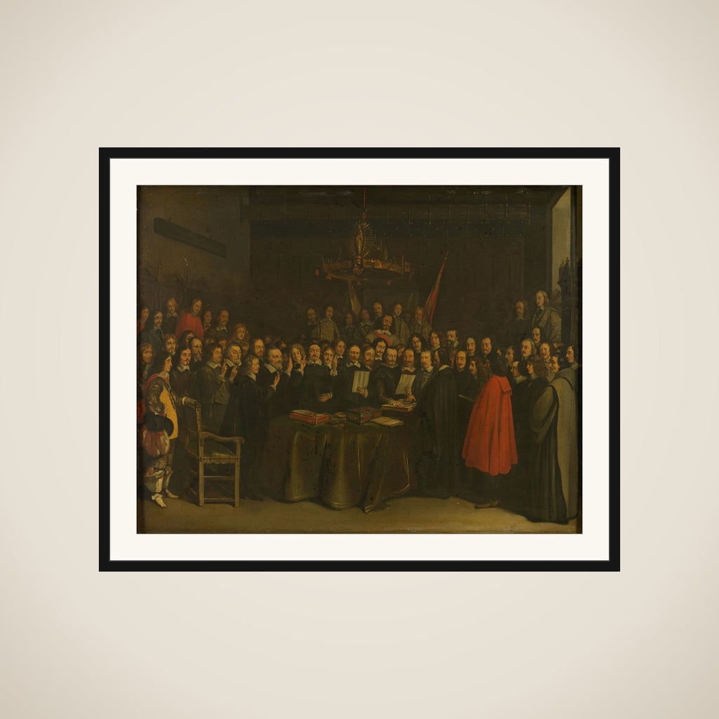 Ratification of the Peace of Münster between Spain and the Dutch Republic in the Town Hall of Münster, 15 May 1648 framed