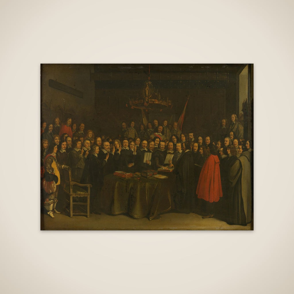 Ratification of the Peace of Münster between Spain and the Dutch Republic in the Town Hall of Münster, 15 May 1648 unframed print