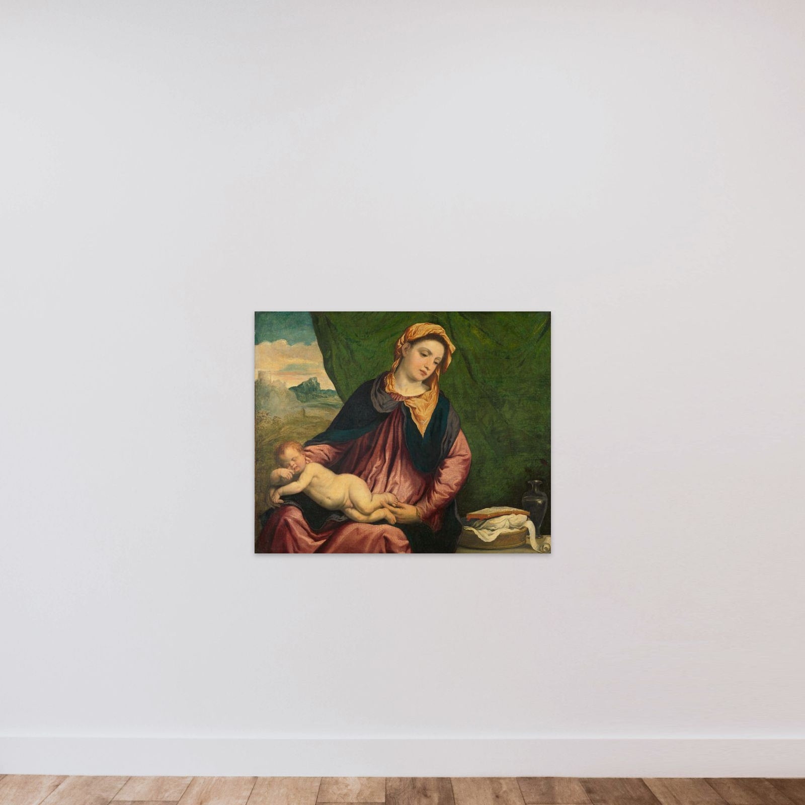 Madonna with Sleeping Child unframed — shown to scale