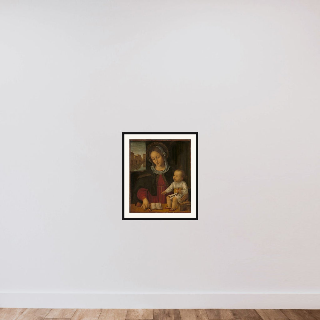 Madonna and Child framed — shown to scale