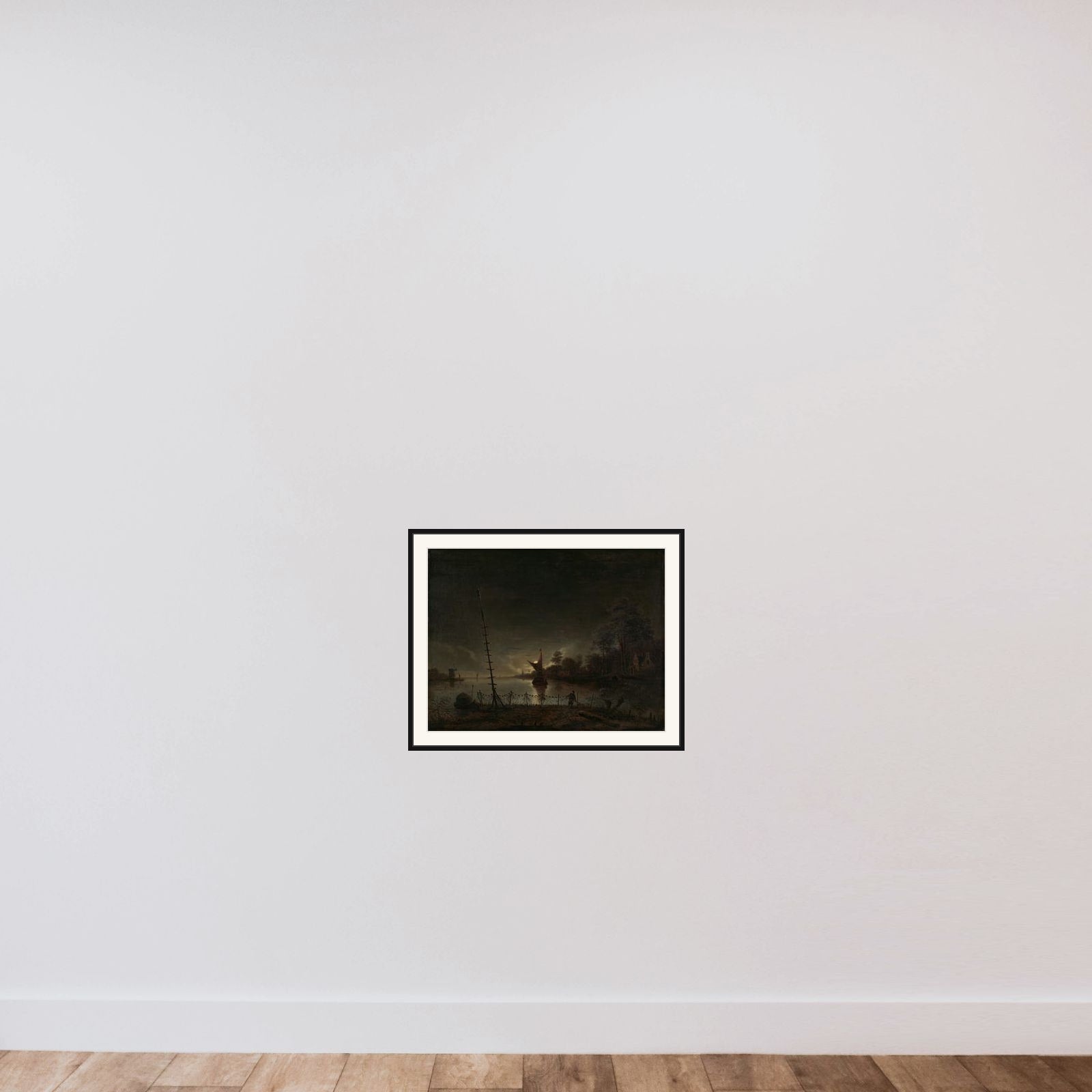 Moonlit Landscape framed — shown to scale