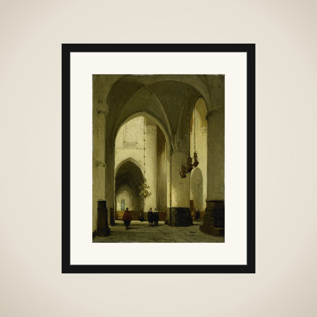 Interior of the Church of St Bavo in Haarlem framed