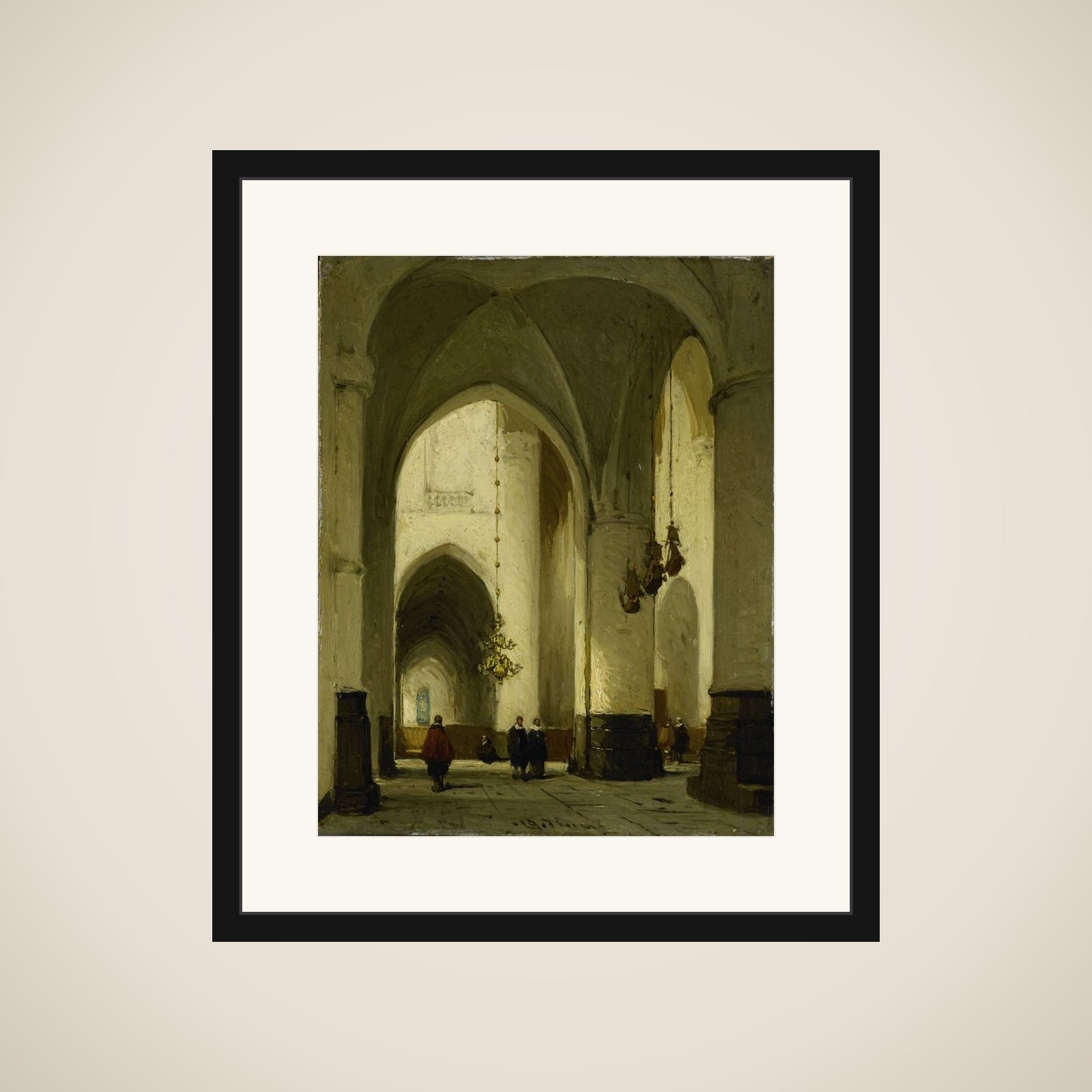 Interior of the Church of St Bavo in Haarlem framed