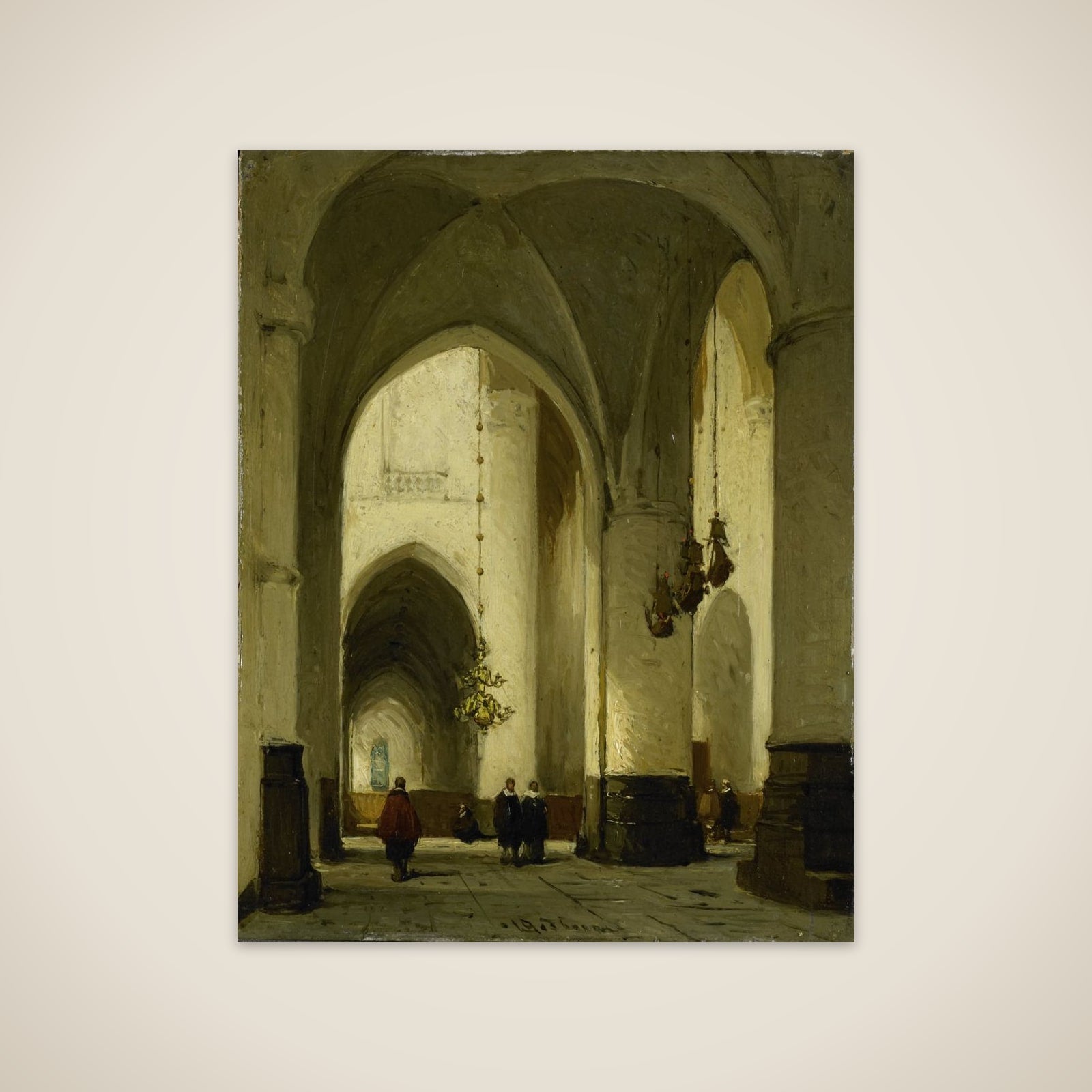 Interior of the Church of St Bavo in Haarlem unframed print