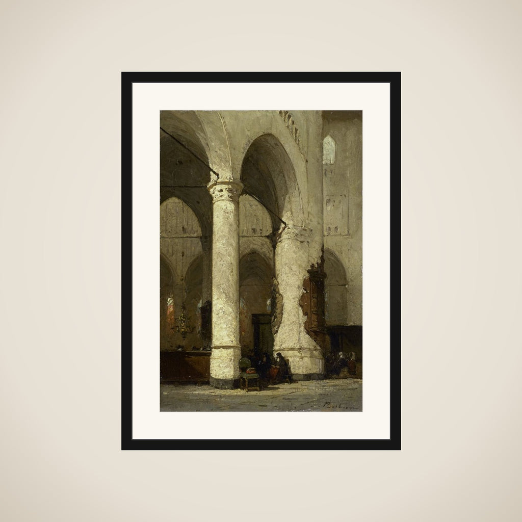 Interior of the 'Hooglandse' Church, Leiden framed