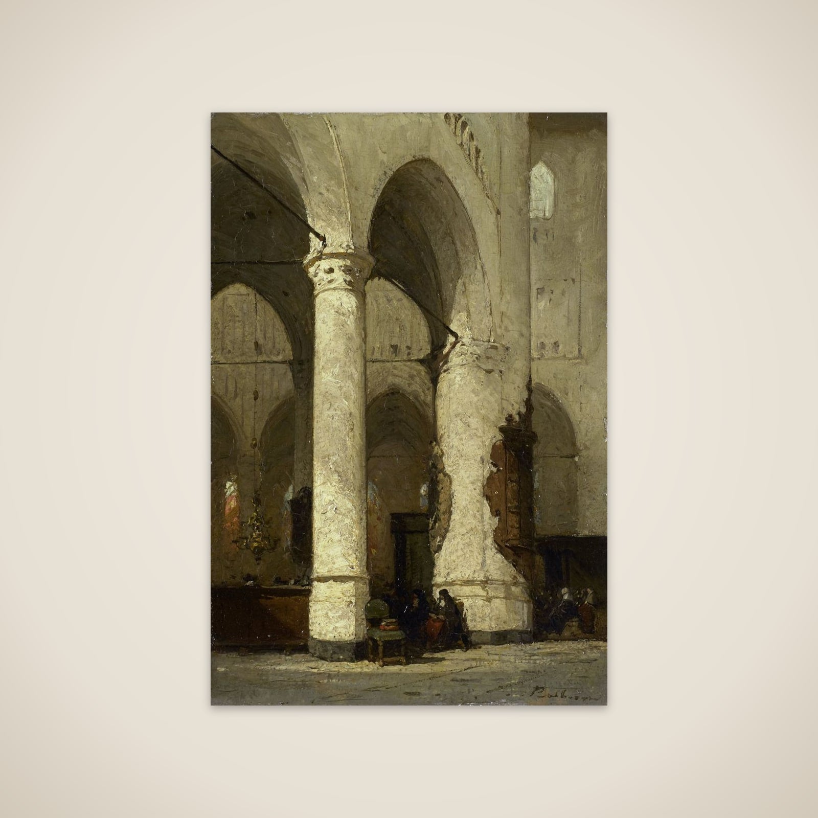 Interior of the 'Hooglandse' Church, Leiden unframed print