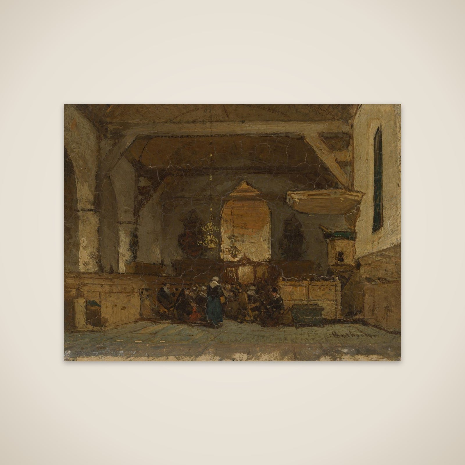 Interior of the Church in Maasland unframed print