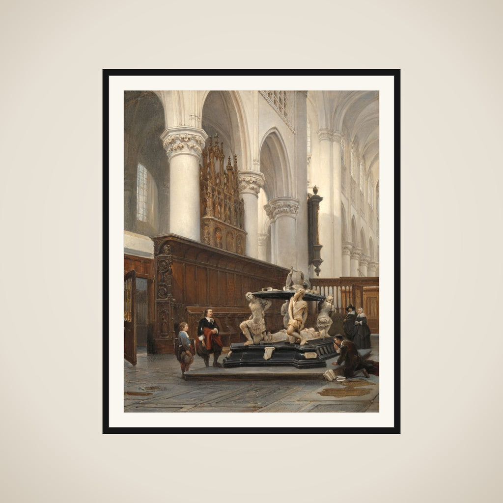 The Choir of the Church of Our Lady in Breda with the Tomb of Engelbert II of Nassau framed