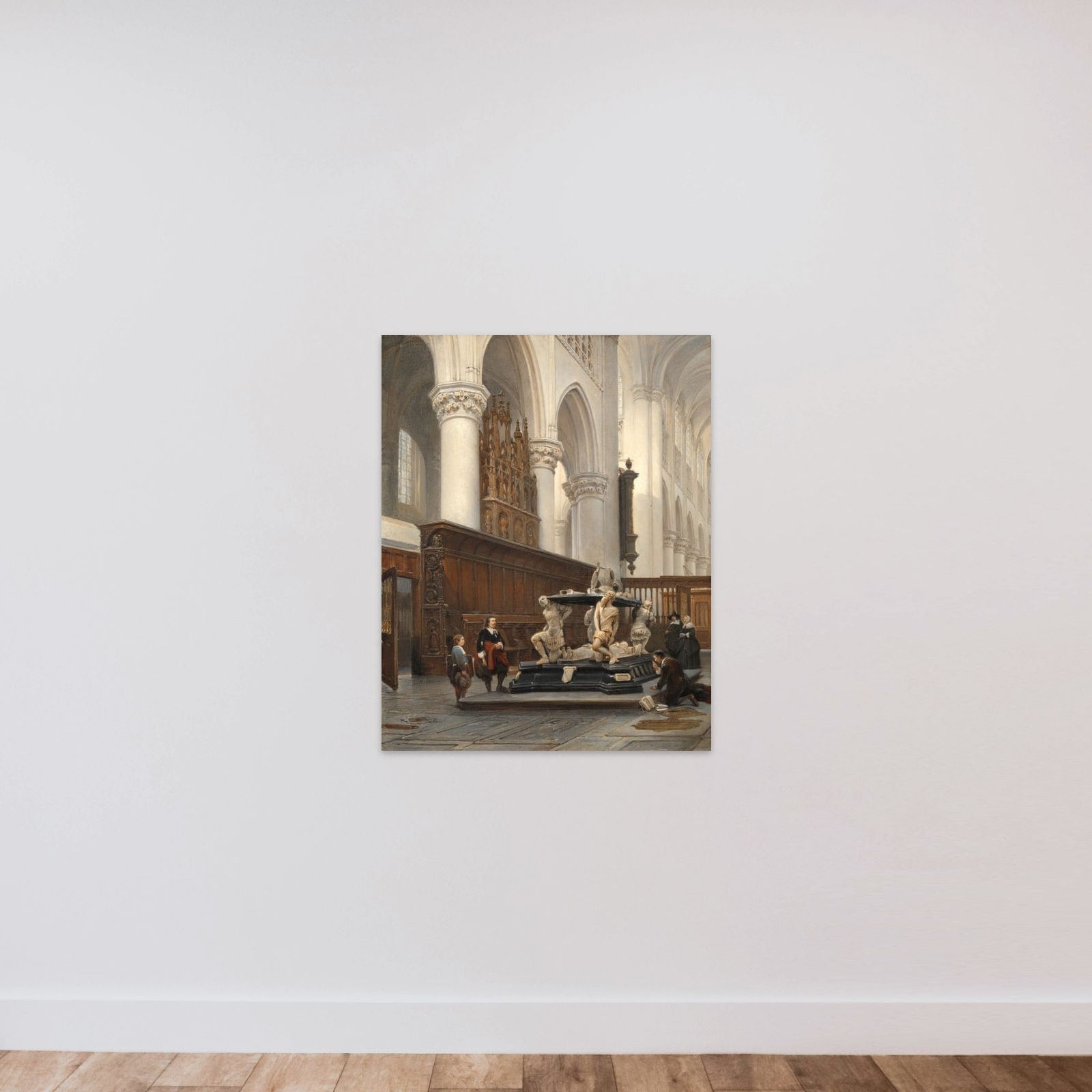 The Choir of the Church of Our Lady in Breda with the Tomb of Engelbert II of Nassau unframed — shown to scale
