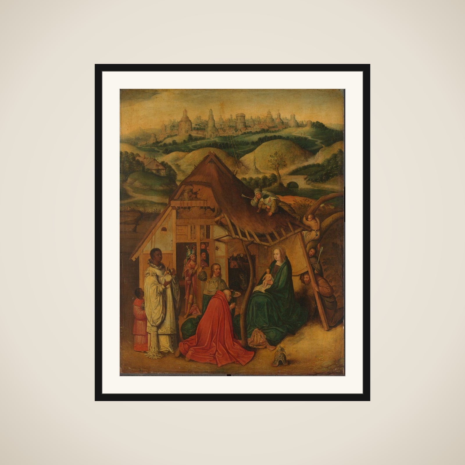 The Adoration of the Magi framed
