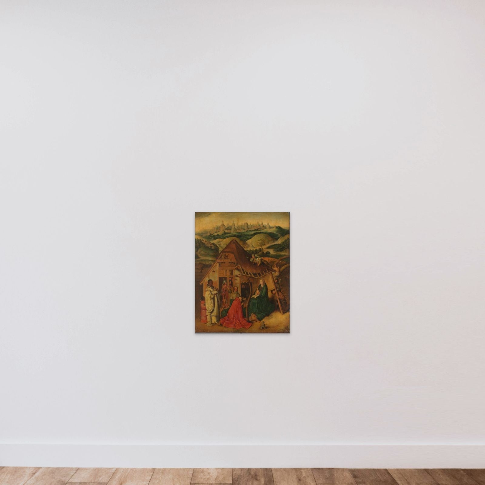 The Adoration of the Magi unframed — shown to scale