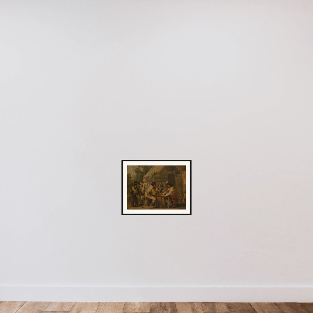 The Card Players framed — shown to scale