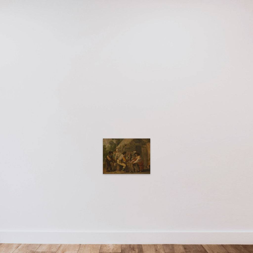 The Card Players unframed — shown to scale