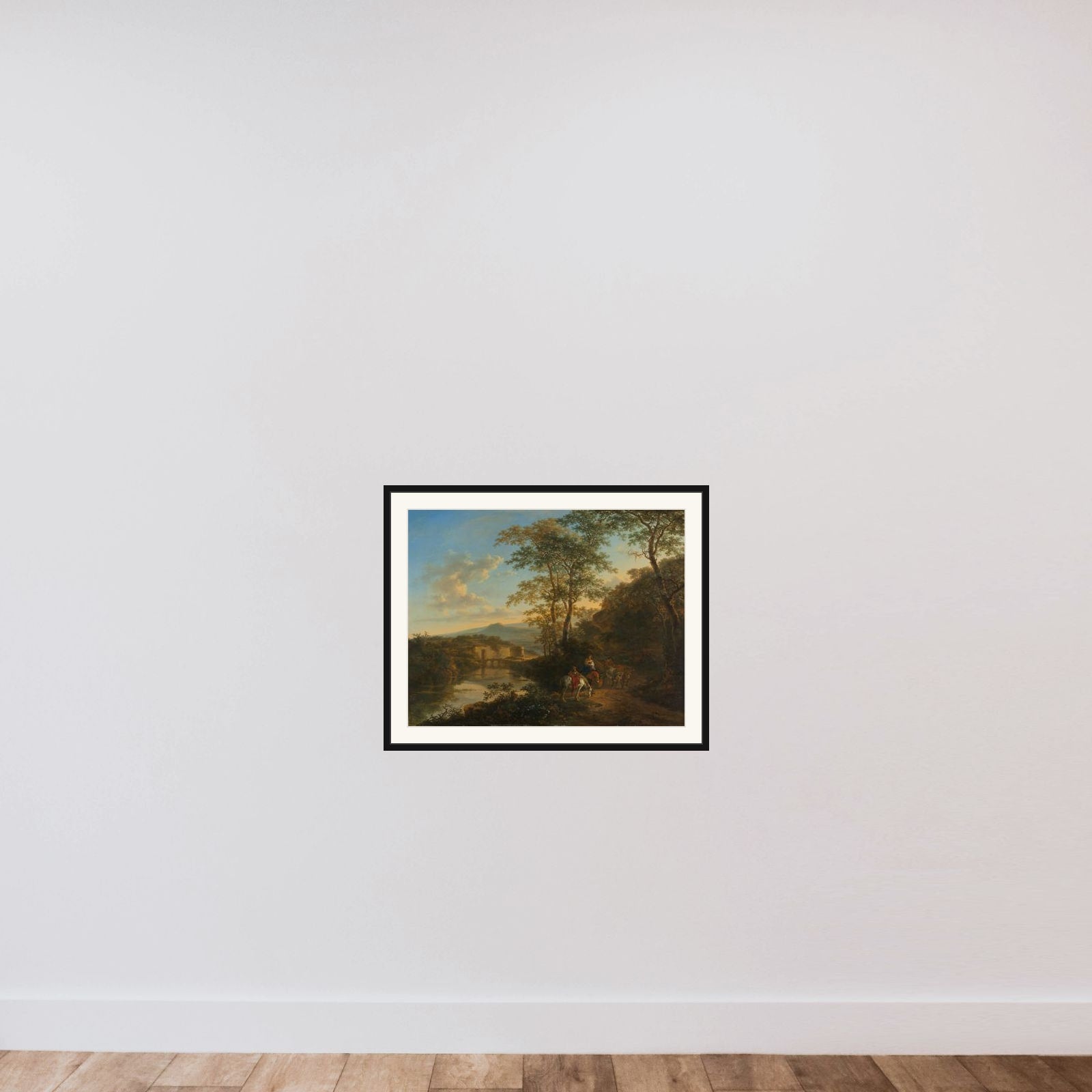 Italian Landscape with the Ponte Lucano over the Aniene River framed — shown to scale