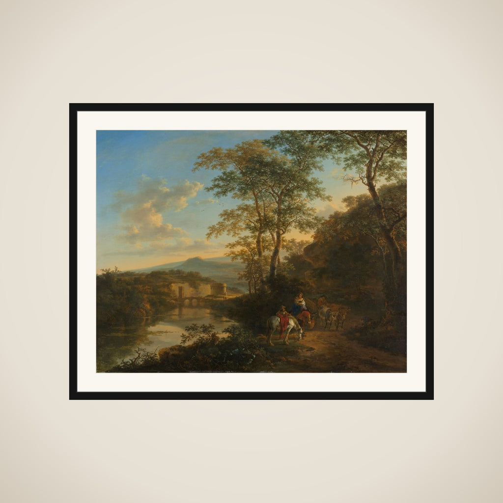 Italian Landscape with the Ponte Lucano over the Aniene River framed