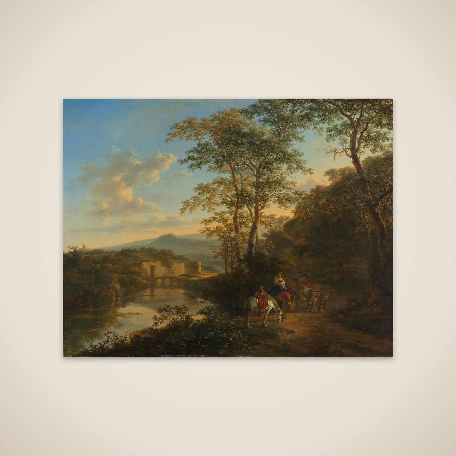Italian Landscape with the Ponte Lucano over the Aniene River unframed print