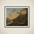 Italian Landscape with Ferry framed