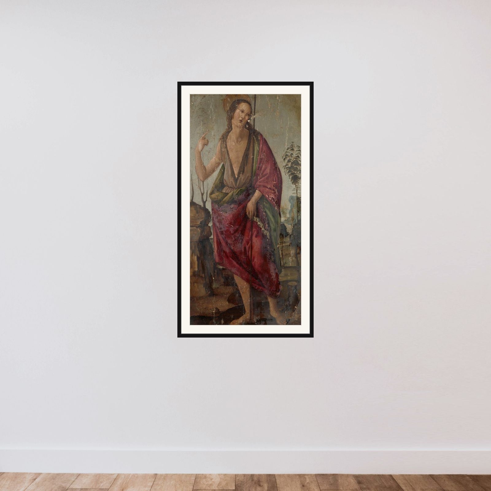 John the Baptist framed — shown to scale