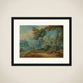 Wooded Italianate Landscape with Figures framed