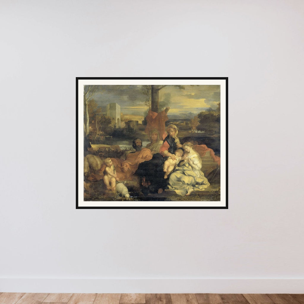 The Mystic Marriage of St Catherine framed — shown to scale