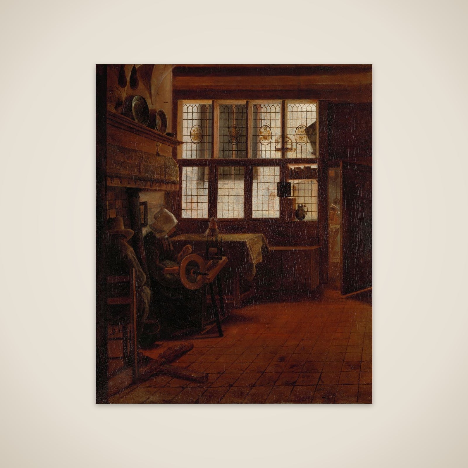 Interior with Woman at the Spinning Wheel unframed print