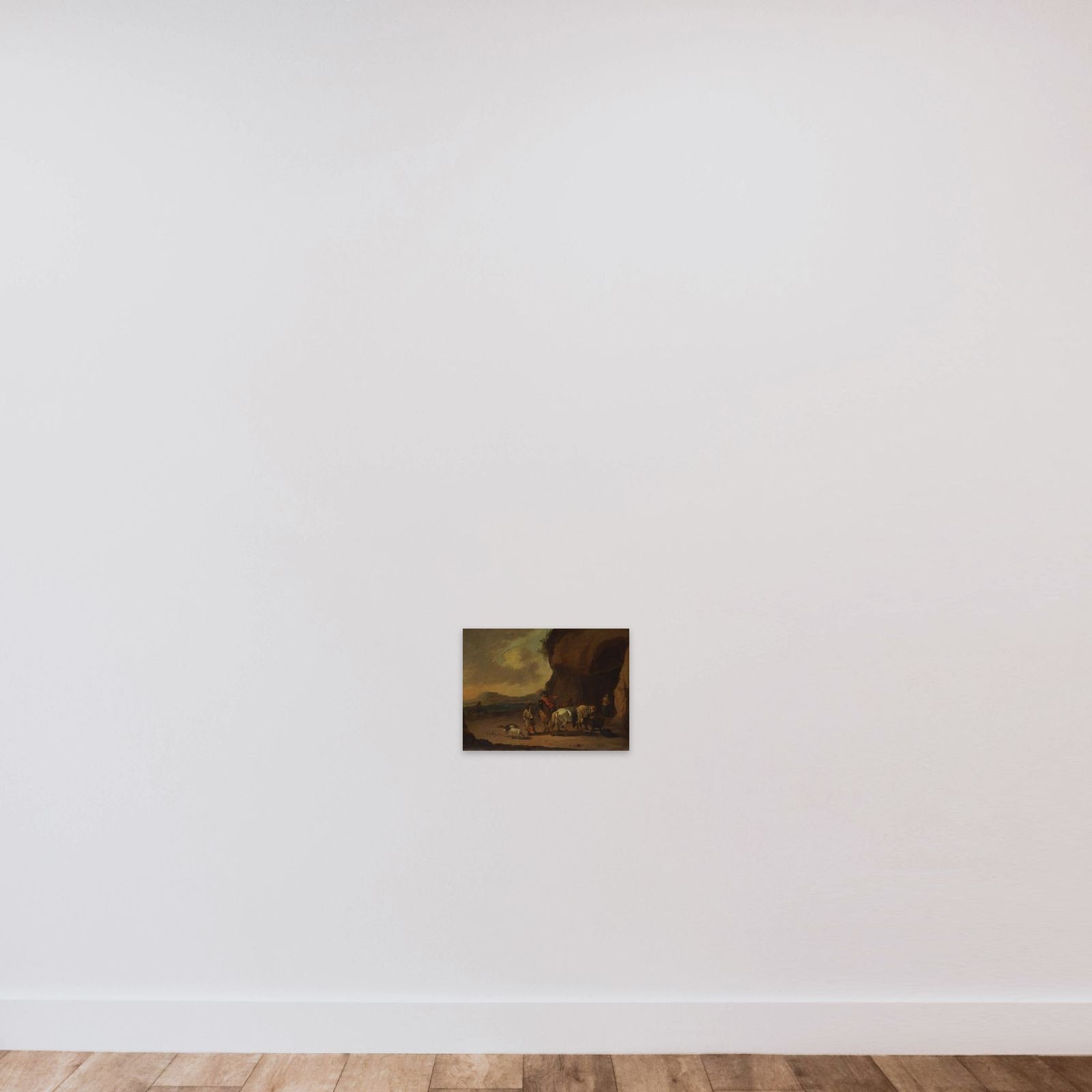 Horsemen Halted on a Mountain Pass unframed — shown to scale