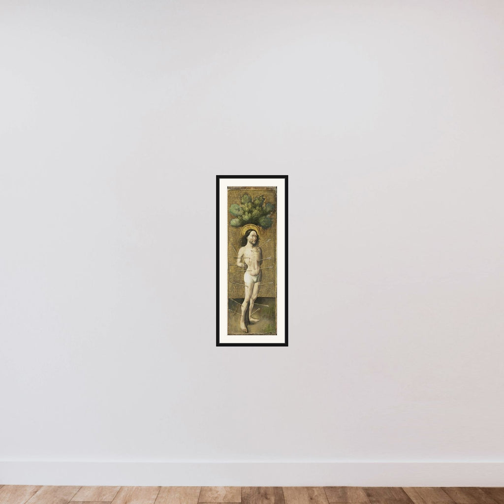 Saint Sebastian framed — shown to scale