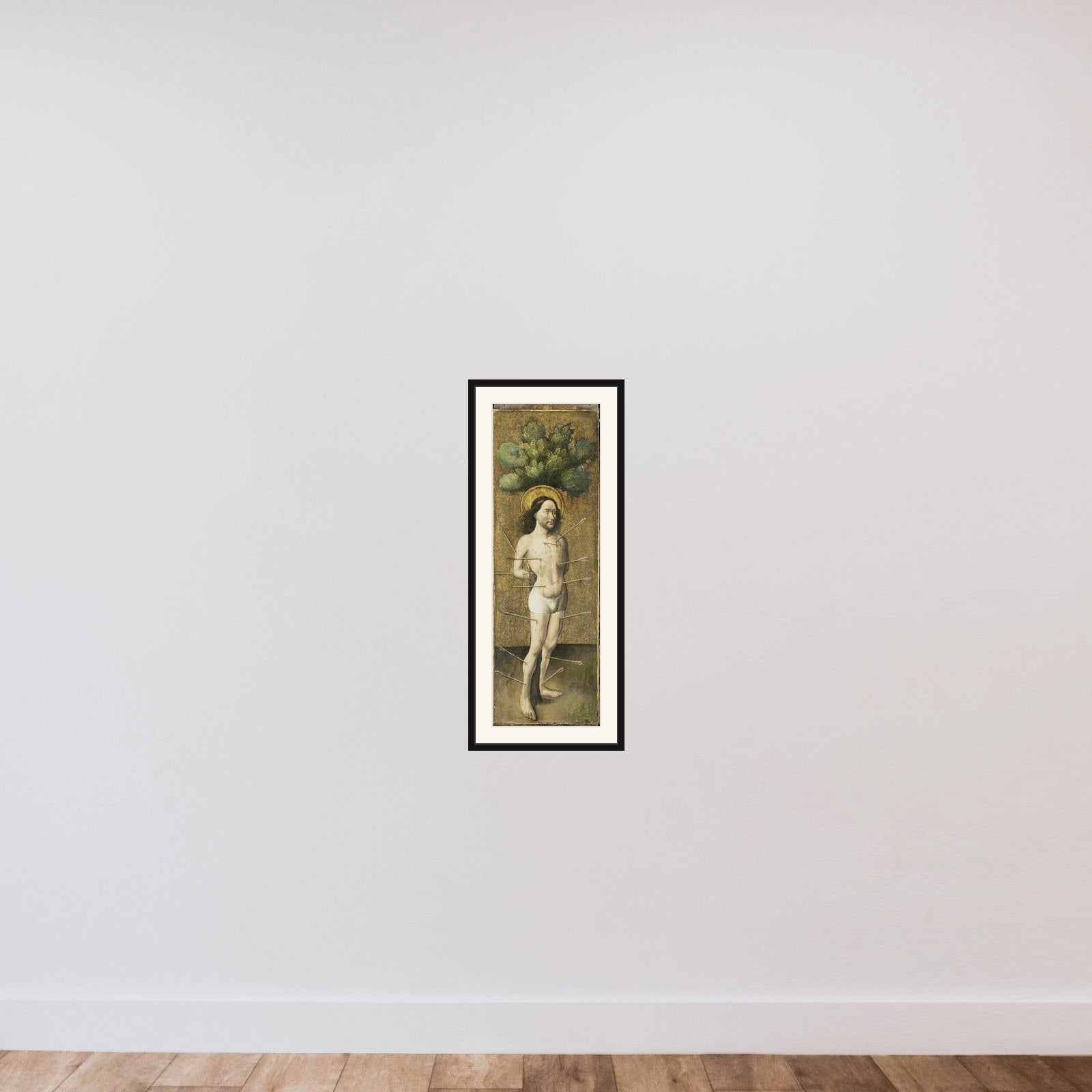 Saint Sebastian framed — shown to scale