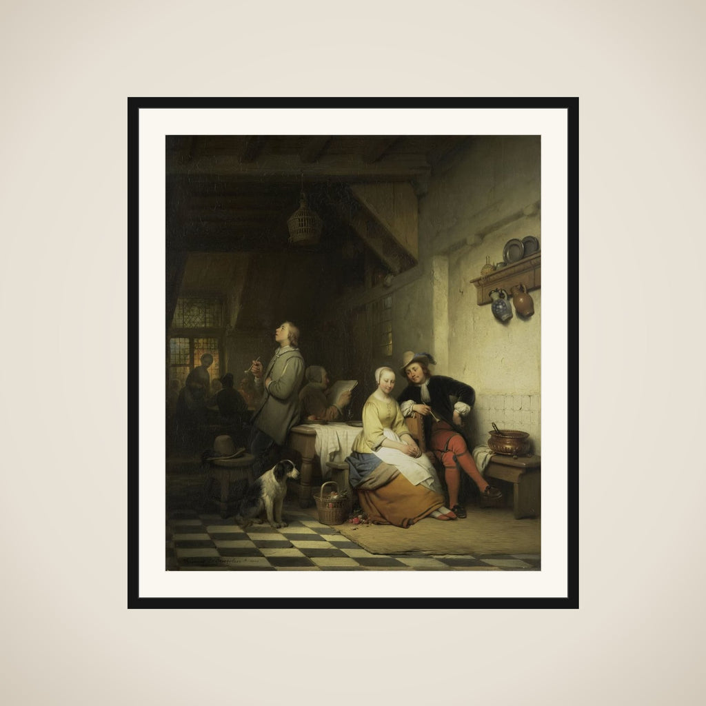 Interior of an Inn, with Figures in Seventeenth-Century Costume framed