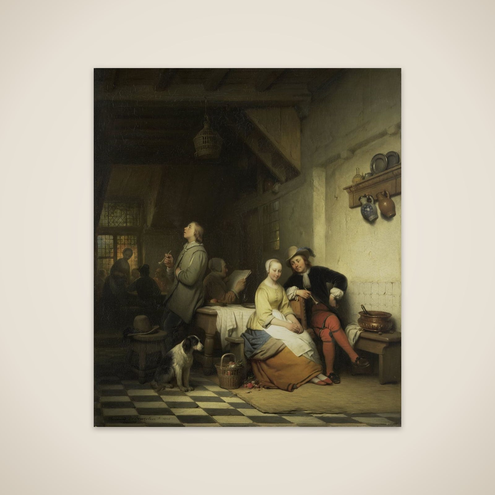 Interior of an Inn, with Figures in Seventeenth-Century Costume unframed print