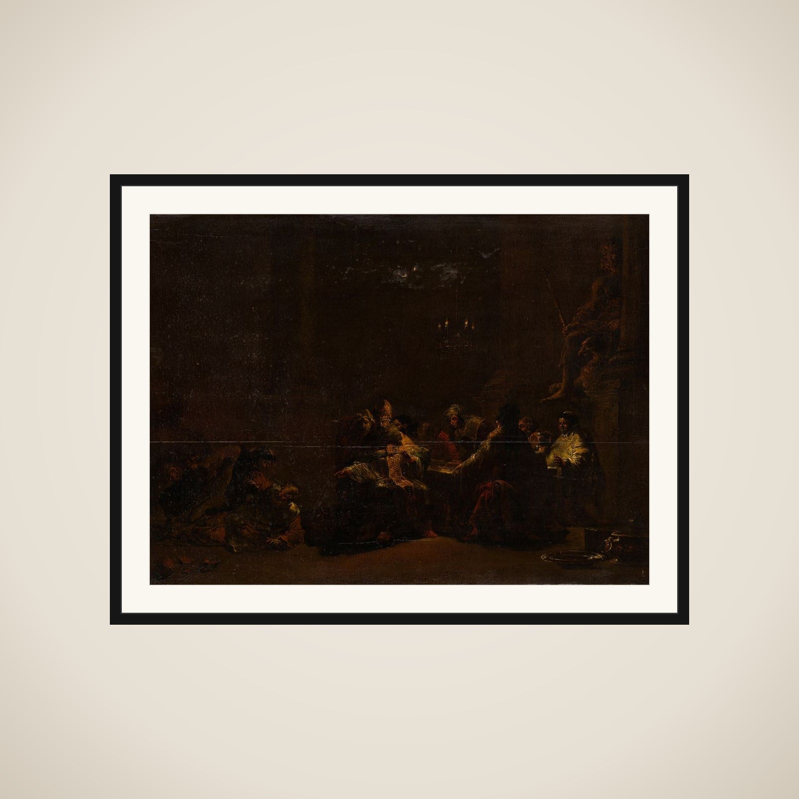 Scuffle during a Banquet of Priests and Monks in a Temple of Jupiter framed