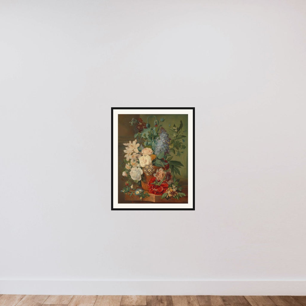 Flowers in a Terra Cotta Vase framed — shown to scale