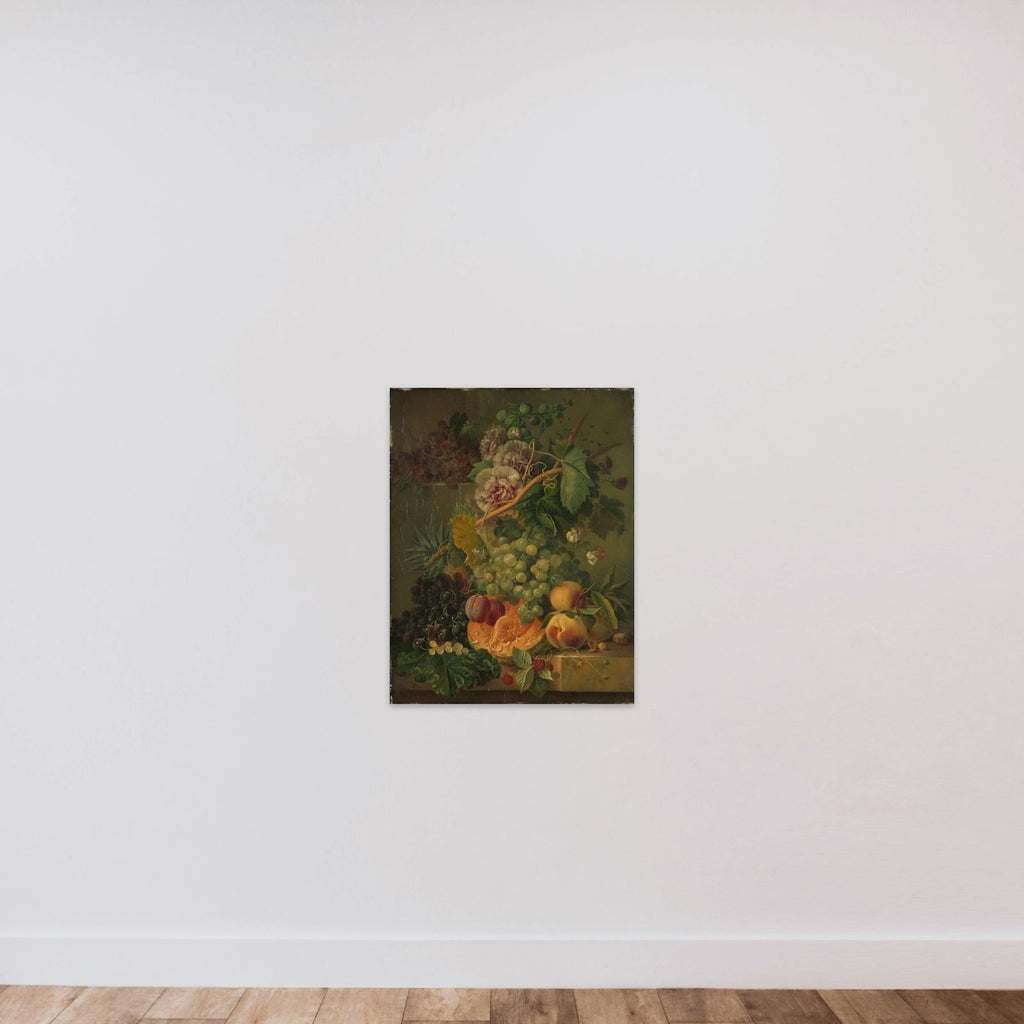 Still Life with Flowers and Fruits unframed — shown to scale