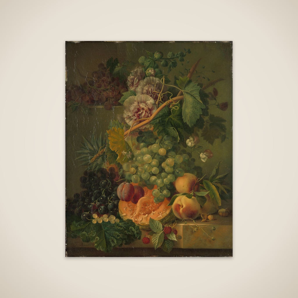 Still Life with Flowers and Fruits unframed print