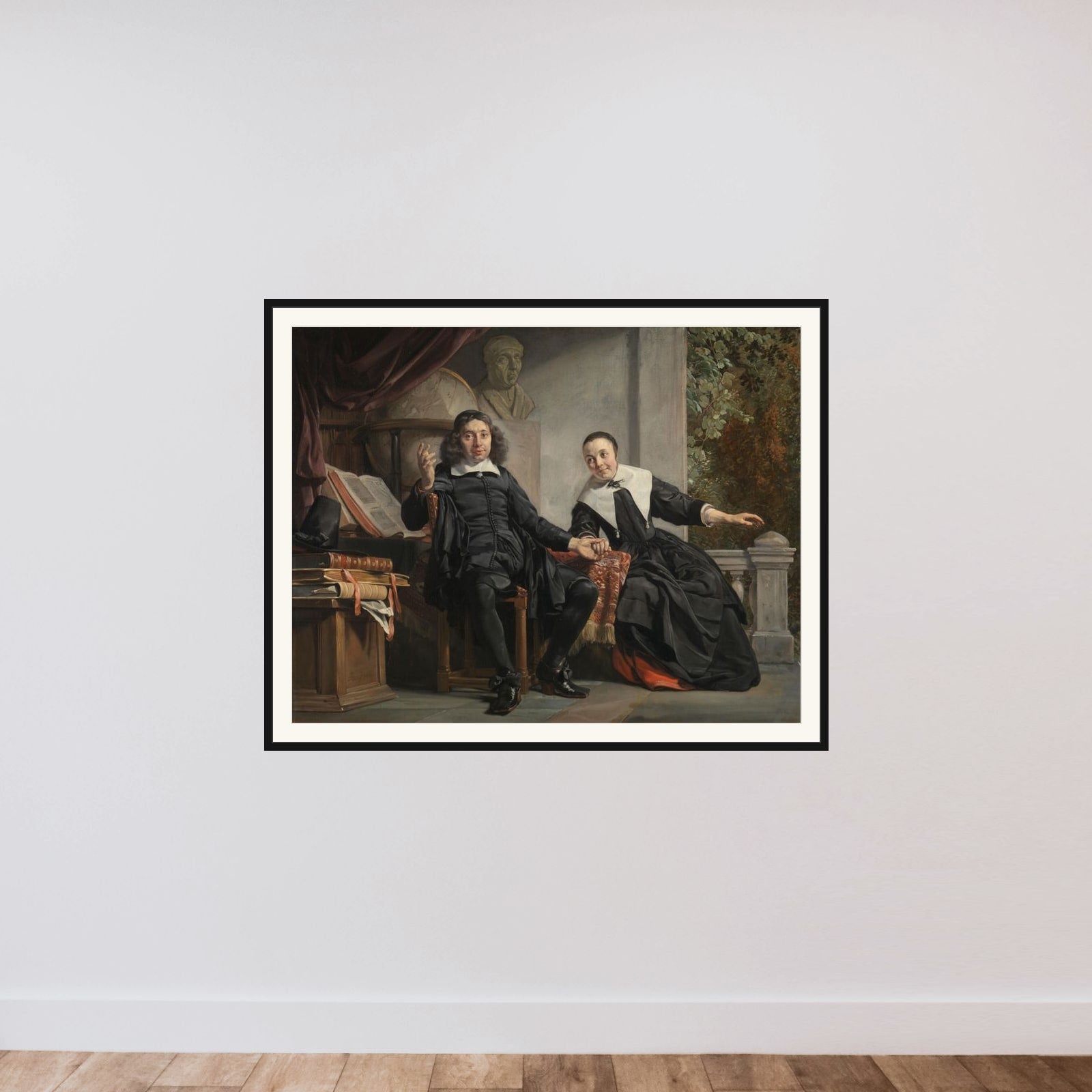 The Haarlem Printer Abraham Casteleyn and his Wife Margarieta van Bancken framed — shown to scale