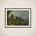 Village on the Bank of a River framed