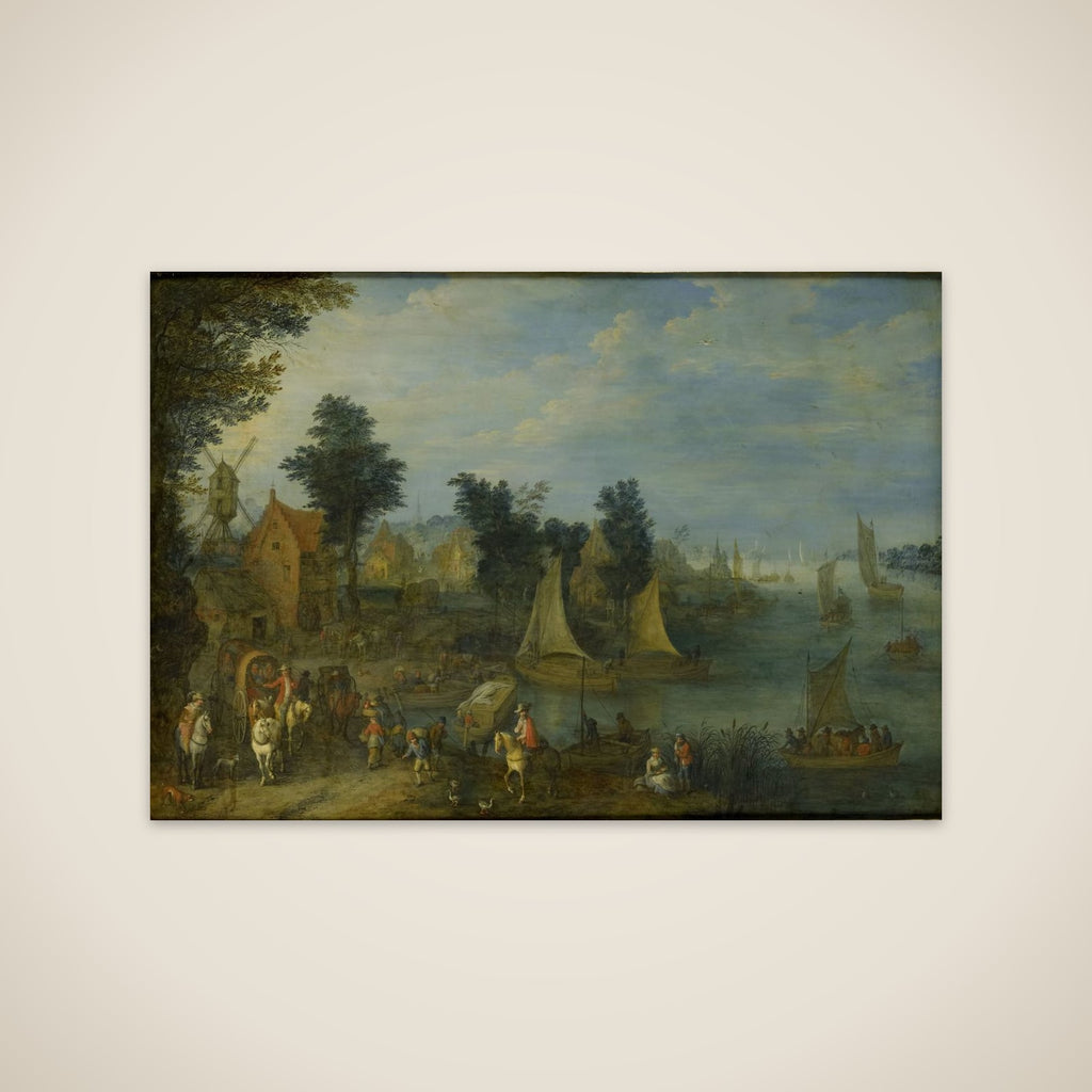 Village on the Bank of a River unframed print