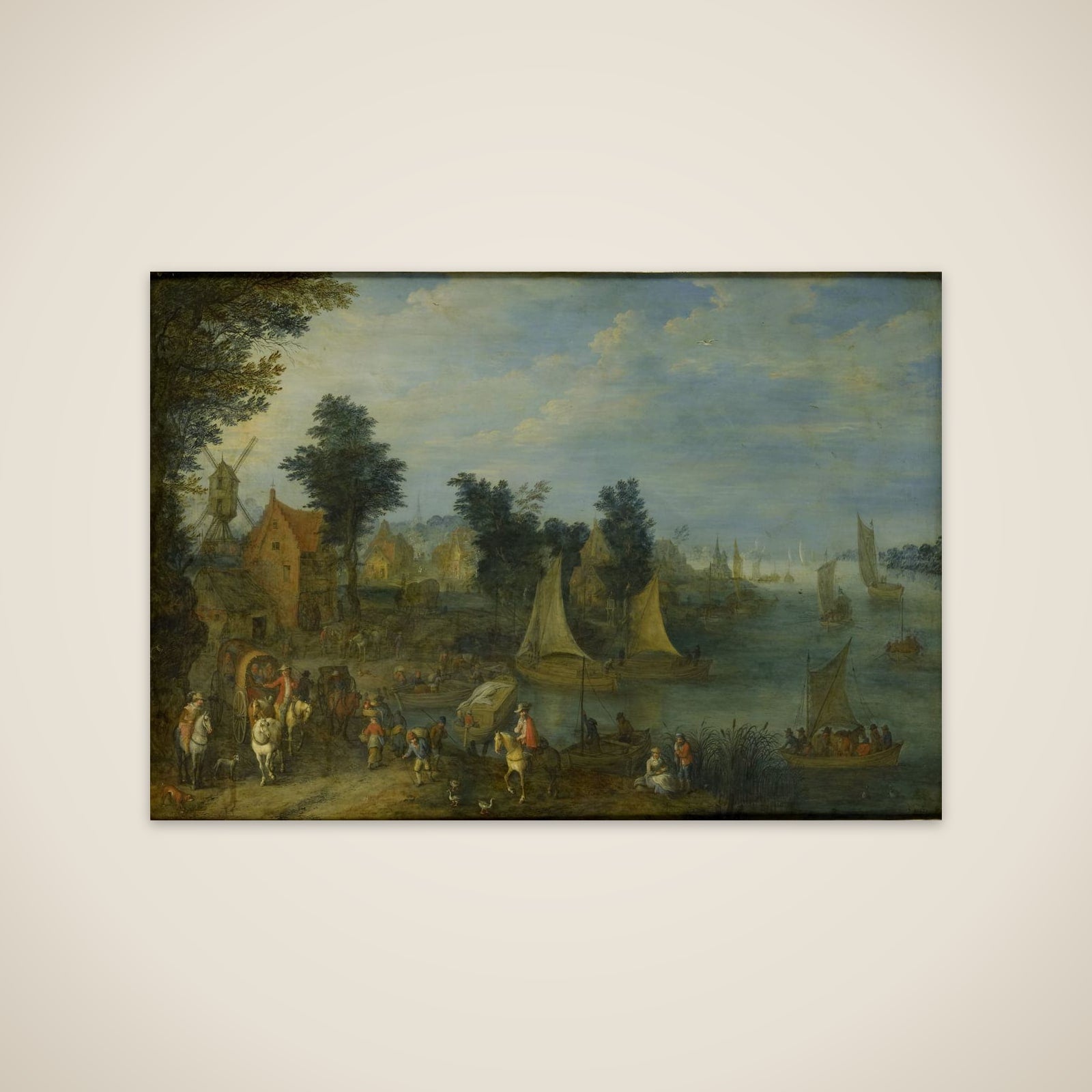 Village on the Bank of a River unframed print