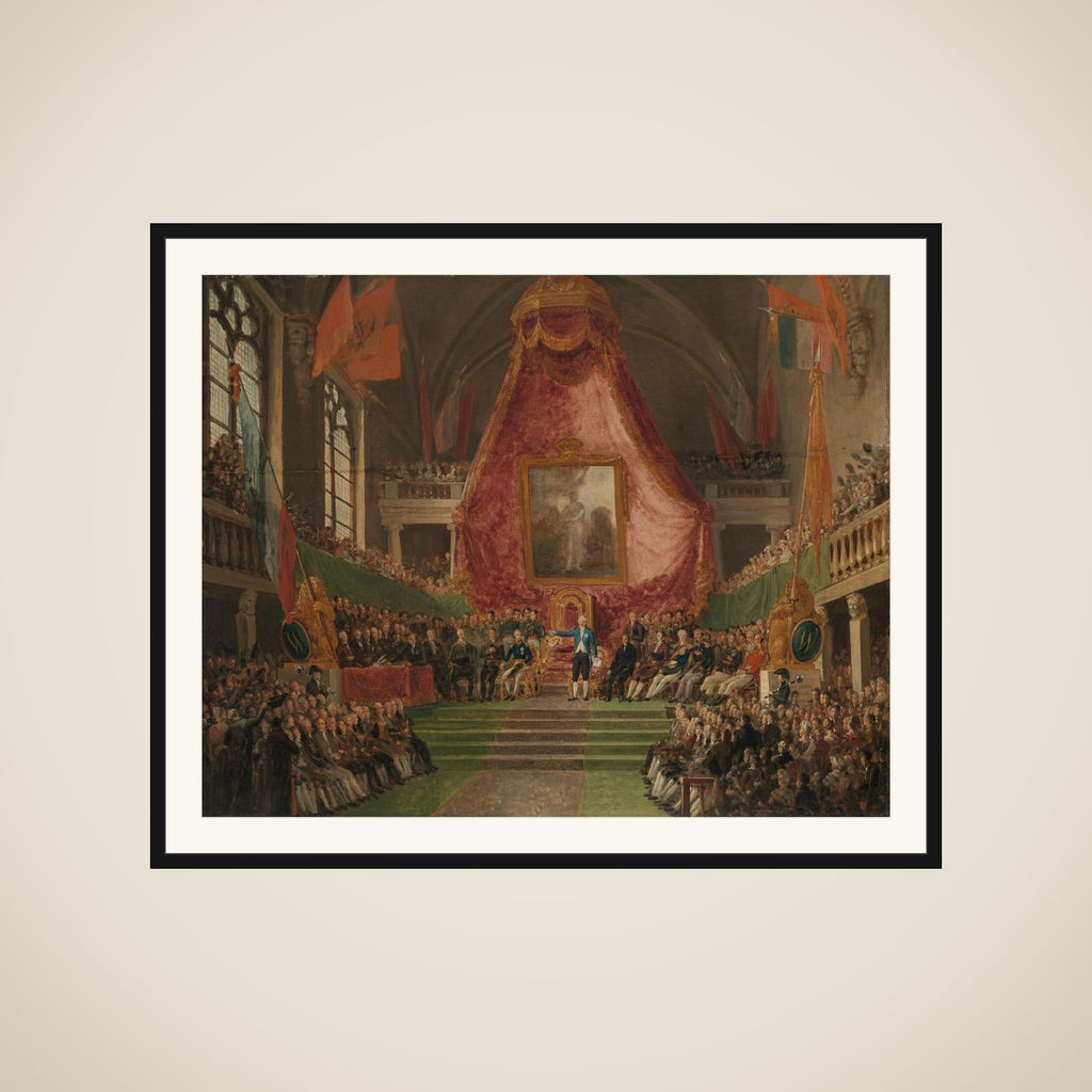 The Solemn Inauguration of University of Ghent by the Prince of Orange in the Throne Room of the Town Hall on 9 October 1817 framed